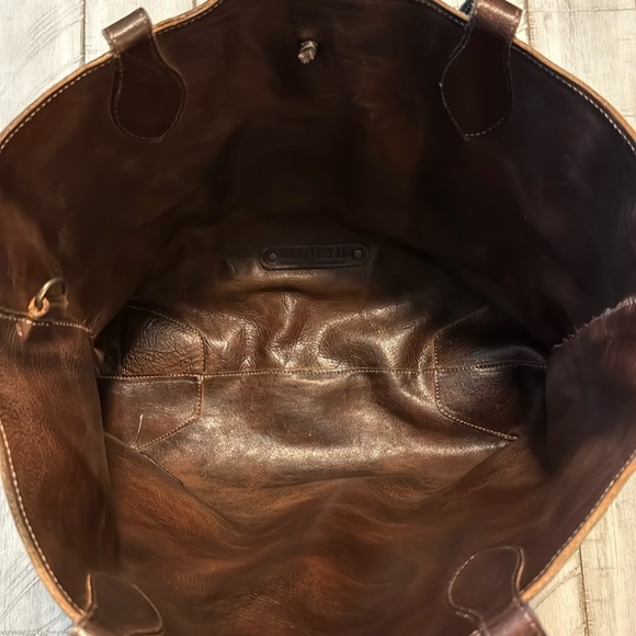 Bed Stu Teak and Teal Reversible Leather Tote Bag - Picture 5 of 6